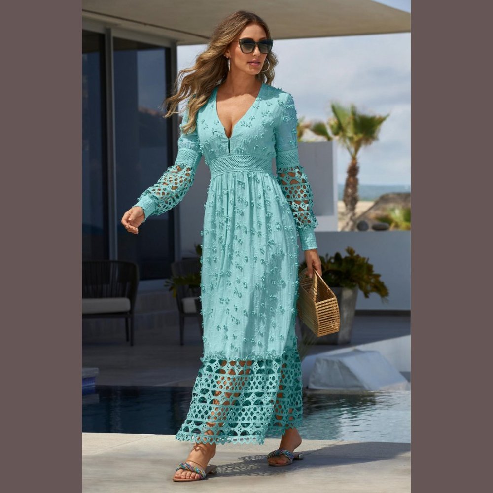 $159.50 BOSTON PROPER MIXED MEDIA LACE DRESS SIZE: XS